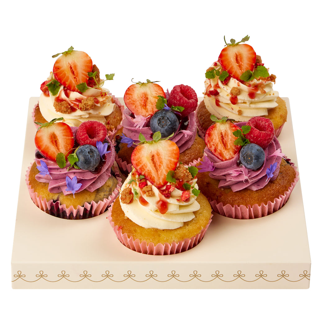 Summer Garden Cupcake Box of 6 - Peggy Porschen Cakes Ltd
